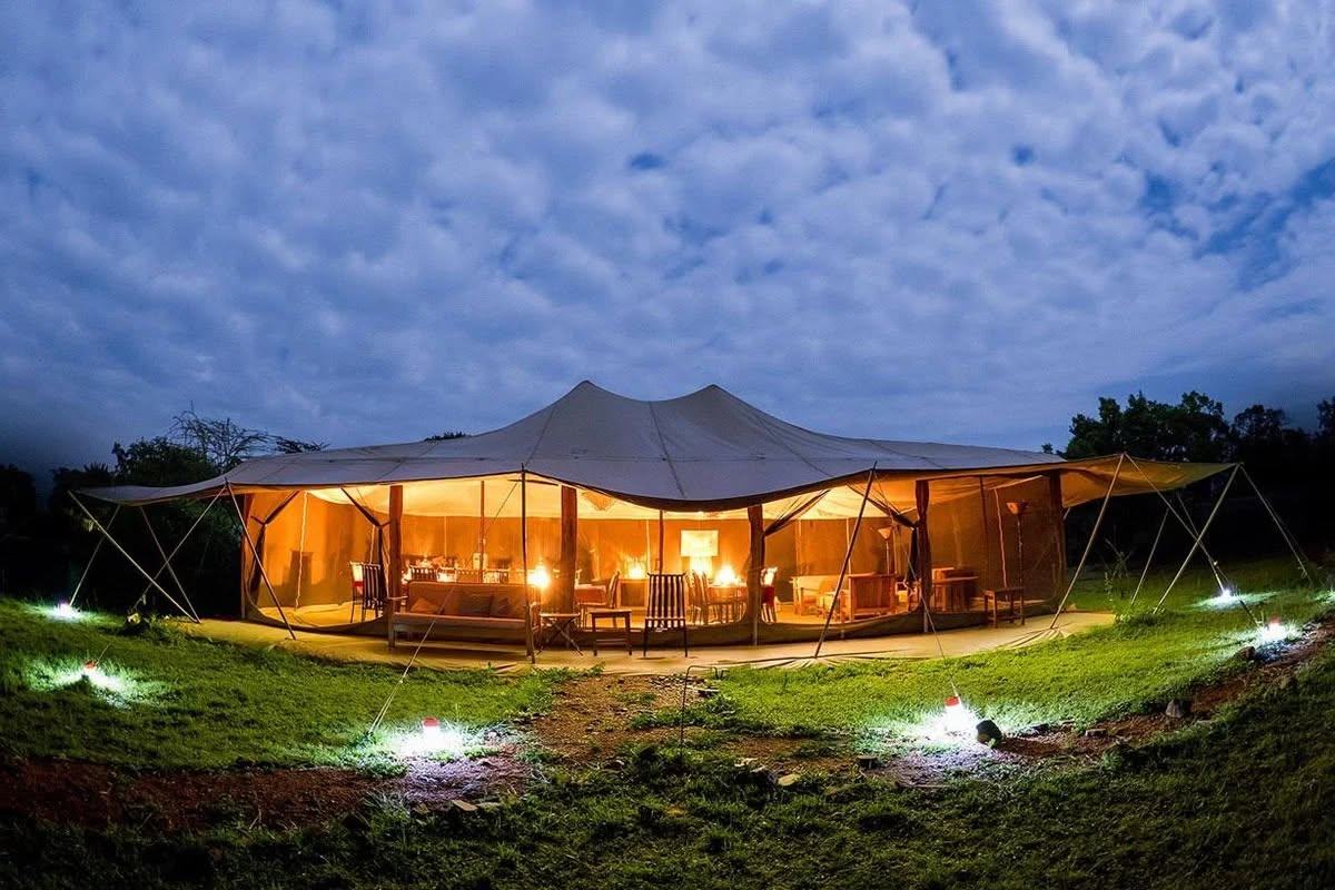 Tented safari camp set up for guests