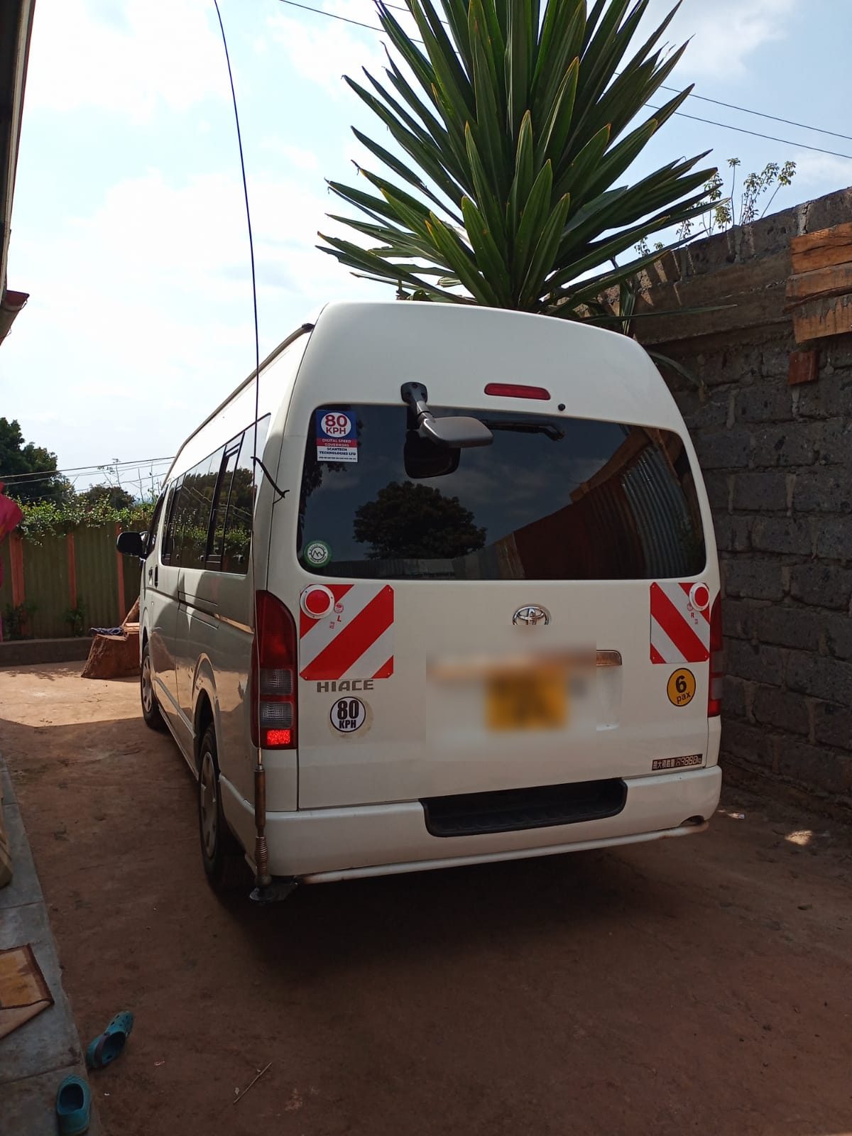Toyota HiAce rear view with speed governor certification