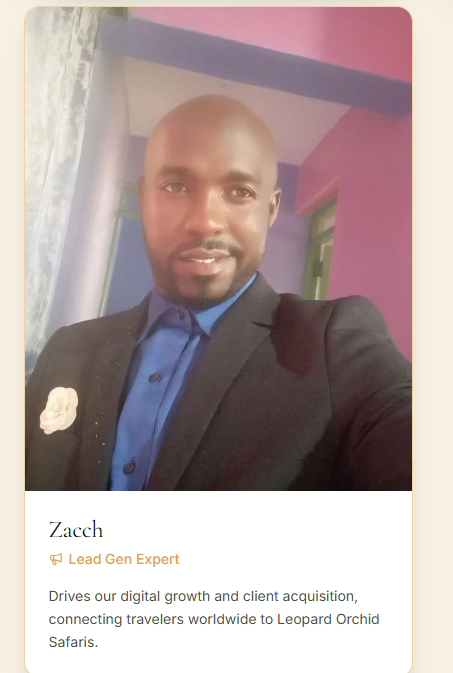 Zacch, Lead Gen Expert at Leopard Orchid Safaris